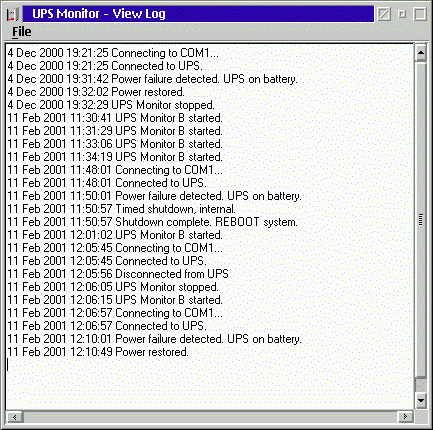 UPS B Log