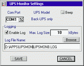 UPS Monitor B Options