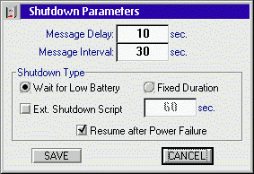 UPS S Shutdown Options