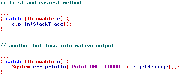 Error output handling