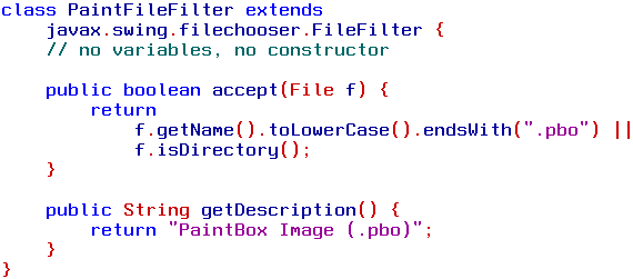 A new class, at the end of the PaintPanel.java file