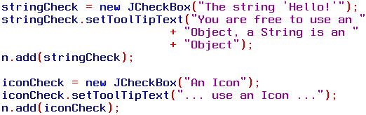 Check box code