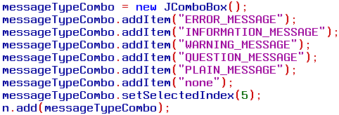 Combo box creation