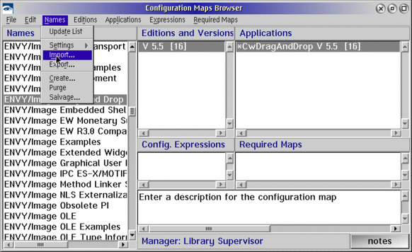 UML Import Config Map