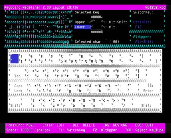 KBDREF Edit Screen with codepage 1004 - Fig 12a