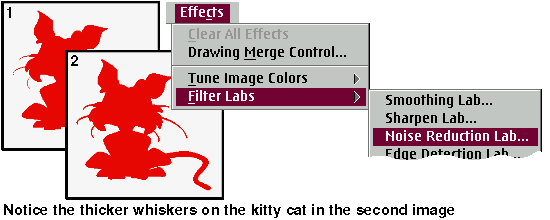 Illustration showing the effect of the Noise Reduction Lab