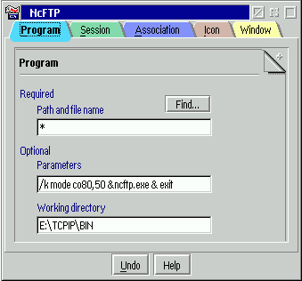 [NcFTP program settings]