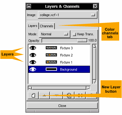 The Layers and Channels Palette/Dialog